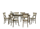 Bistro Vintage Walnut 72" 7-Piece Dining Set