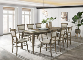 Bistro Vintage Walnut/Dark Walnut 88" 9-Piece Dining Set