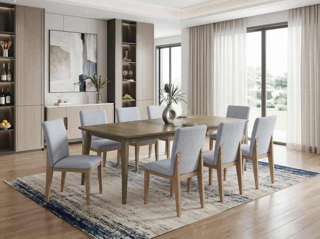 Bistro Vintage Walnut 88" 9-Piece Dining Set