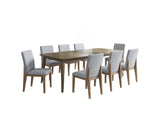 Bistro Vintage Walnut 88" 9-Piece Dining Set