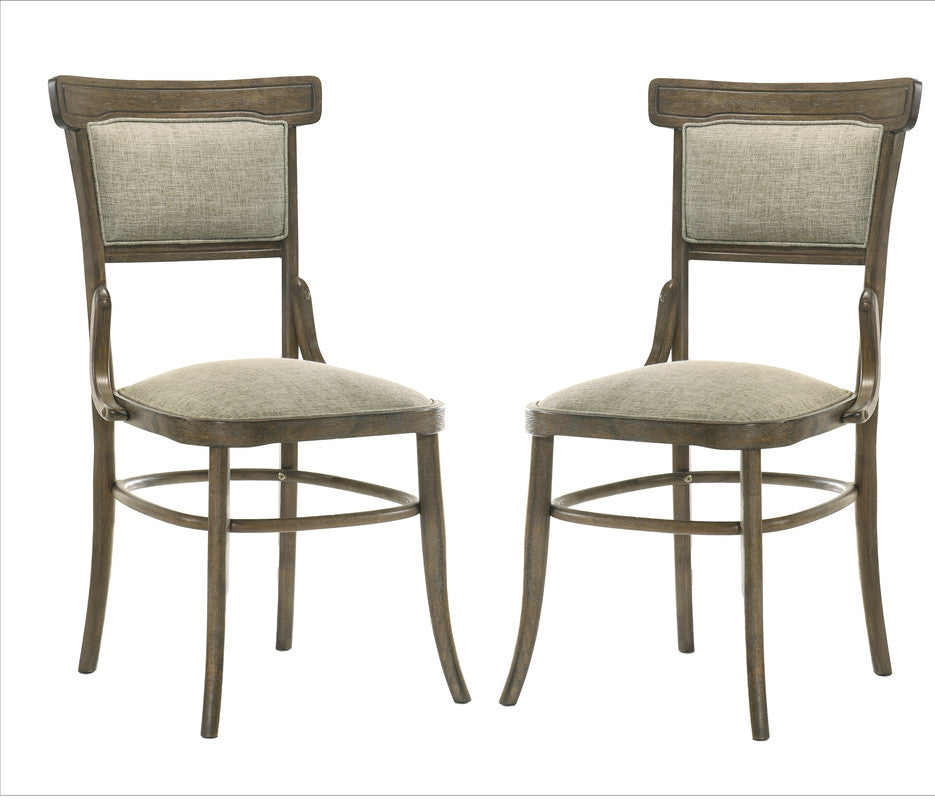 Bistro Vintage Walnut 19"W Fabric Dining Chair (Set of 2)