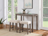 Lux Brown/Creamy White 42" 3-Piece Counter Height Pub Table Set