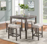 Lucian Brown/Creamy White 36" 5-Piece Counter Height Pub Table Set