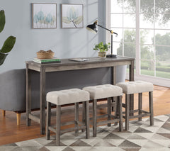 Oriana Brown/Creamy White 60" 4-Piece Counter Height Pub Table Set