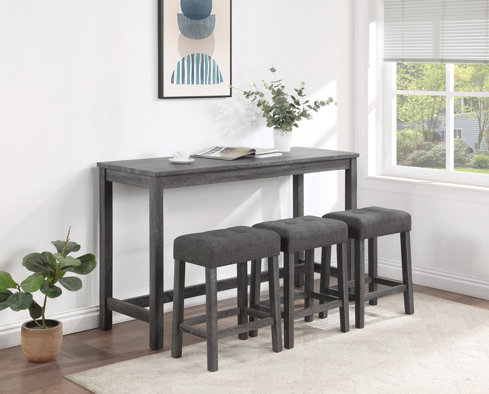 Oriana Gray 60" 4-Piece Counter Height Pub Table Set