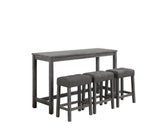 Oriana Gray 60" 4-Piece Counter Height Pub Table Set