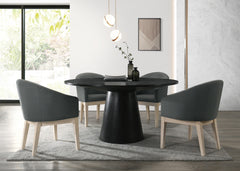 Jasper Ebony Black/Gray 59" 5-Piece Round Dining Set