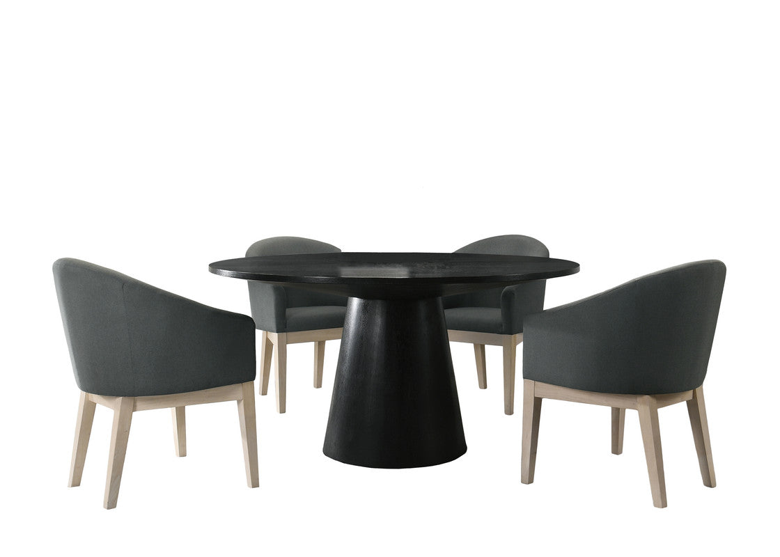 Jasper Ebony Black/Gray 59" 5-Piece Round Dining Set