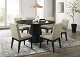 Jasper Ebony Black 59" 7-Piece Round Dining Set