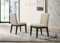 Jasper Ebony Black/Beige 59" 5-Piece Round Dining Set