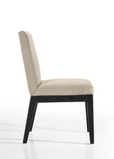Jasper Ebony Black/Beige 19"W Fabric Dining Chair (Set of 2)