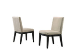 Jasper Ebony Black/Beige 19"W Fabric Dining Chair (Set of 2)
