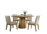 Jasper Driftwood/Beige 59" 5-Piece Round Dining Set