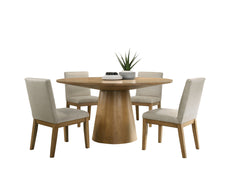 Jasper Driftwood/Beige 59" 5-Piece Round Dining Set