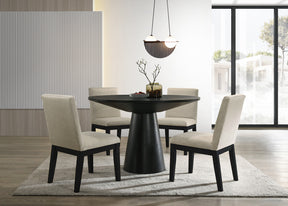 Jasper Ebony Black 47" 5-Piece Round Dining Set