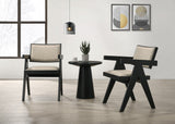 Jasper Ebony Black/Beige 21"W Fabric 3-Piece Arm Chairs & Console Table Set