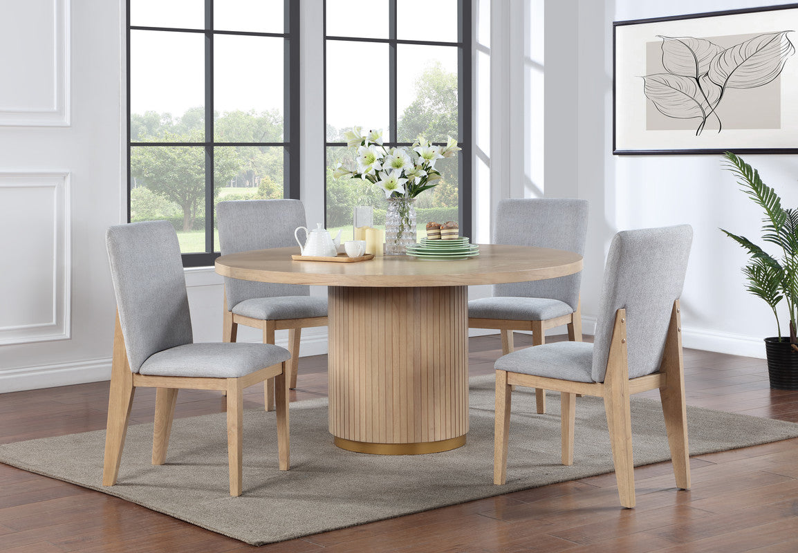 Caspian Oak/Gray 59" 5-Piece Round Dining Set