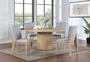 Caspian Oak/Gray 59" 5-Piece Round Dining Set