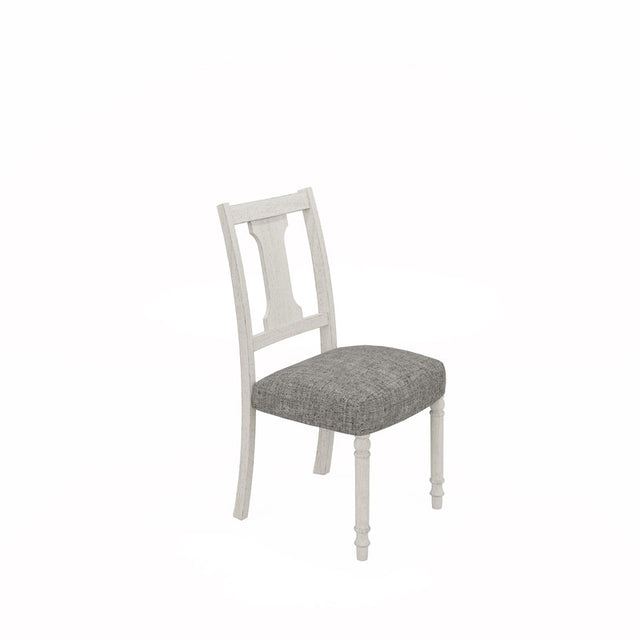Tannen White/Gray 19"W Linen Dining Side Chair (Set of 2)