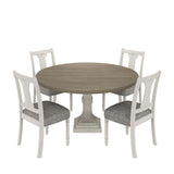 Tannen White/Gray 59" 5-Piece Round Dining Set