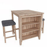 Dawson Oak 36" 3-Piece Counter Height Dining Set