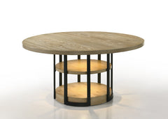 Eden Rustic Oak 59" Round Dining Table