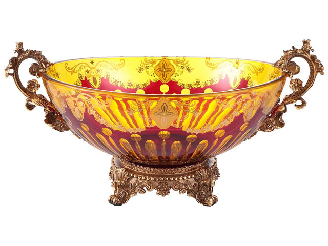 Victoria Yellow & Red Bowl  / HD-3005 - Ornate Home