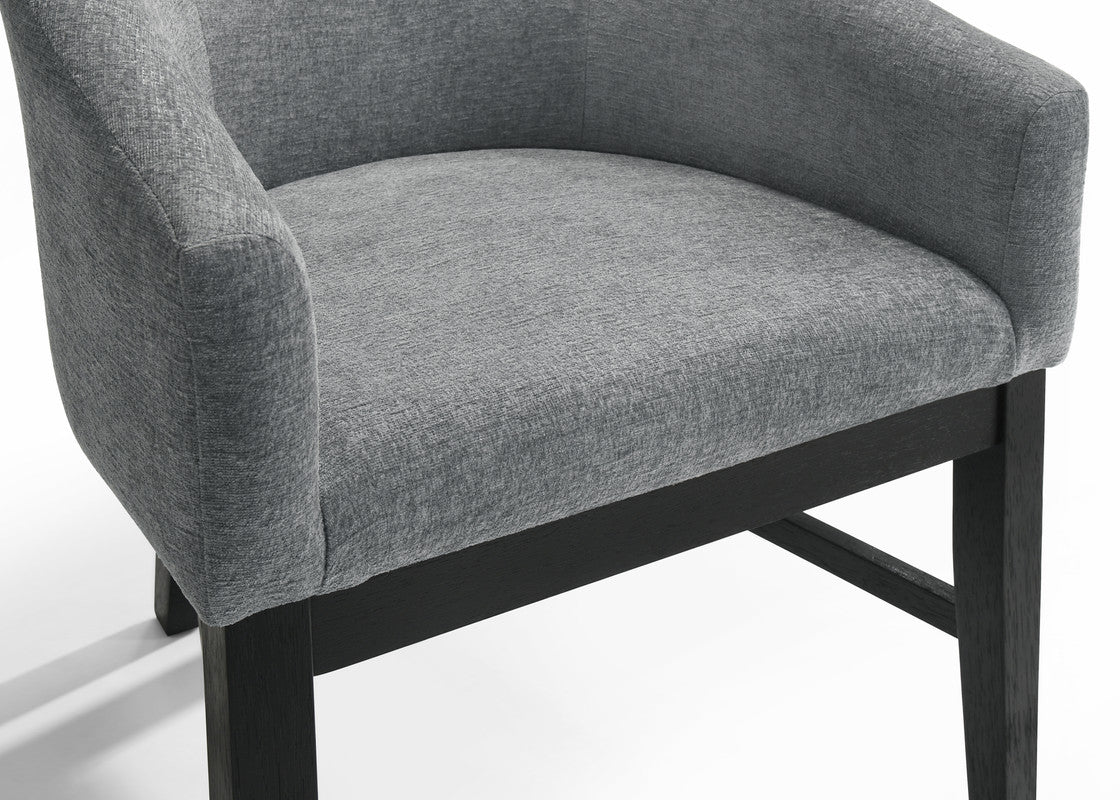 Haven Gray 26"W Fabric Barrel Dining Chair (Set of 2)