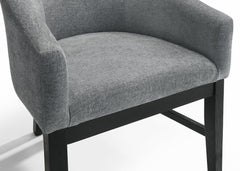 Haven Gray 26"W Fabric Barrel Dining Chair (Set of 2)