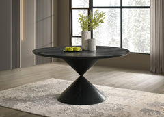 Haven Ebony Black 59" Round Dining Table
