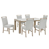 Tabitha Light Oak 66" 7-Piece Rectangular Dining Set