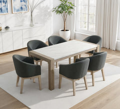 Tabitha Light Oak/Gray 66" 7-Piece Rectangular Dining Set