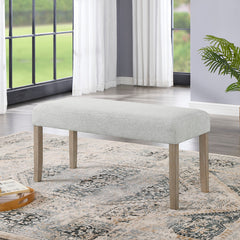 Tabitha Light Oak 41"W Fabric Dining Bench