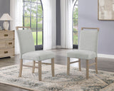 Tabitha Light Oak 19"W Fabric Dining Side Chair (Set of 2)