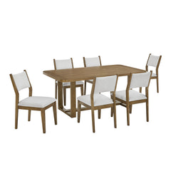 Darla Walnut Oak 72" 7-Piece Rectangular Dining Set