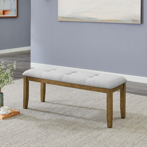 Darla Walnut Oak 48"W Fabric Dining Bench