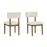 Darla Walnut Oak 70" 5-Piece Rectangular Dining Set with Sherpa Chairs