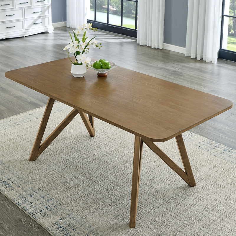 Darla Walnut Oak 70" Rectangular Dining Table
