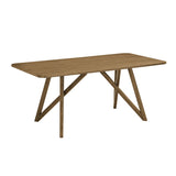 Darla Walnut Oak 70" 5-Piece Rectangular Dining Set with Fabric Chairs