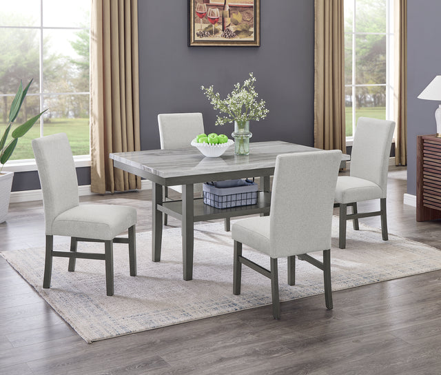 Selena Gray 60" 5-Piece Rectangular Dining Set