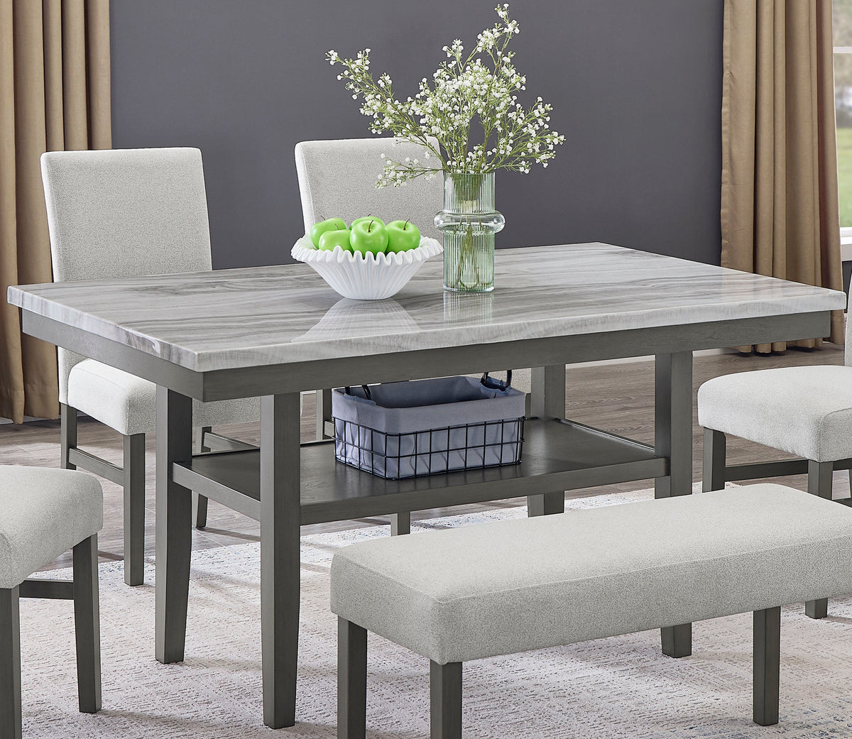 Selena Gray 60" Rectangular Dining Table