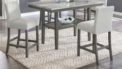 Selena Gray 60" 5-Piece Rectangular Counter Height Dining Set