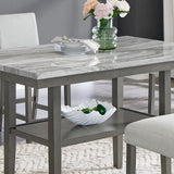 Selena Gray 60" 6-Piece Rectangular Counter Height Dining Set with Bench