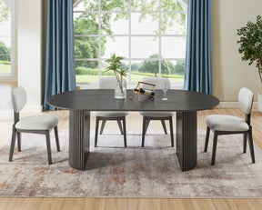 Valencia Gray 80" 5-Piece Oval Dining Set