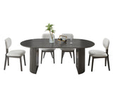 Valencia Gray 80" 5-Piece Oval Dining Set