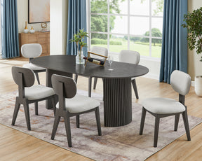 Valencia Gray 80" 7-Piece Oval Dining Set
