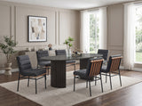 Valencia Gray/Dark Gray 80" 7-Piece Oval Dining Set