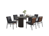 Valencia Gray/Dark Gray 80" 7-Piece Oval Dining Set