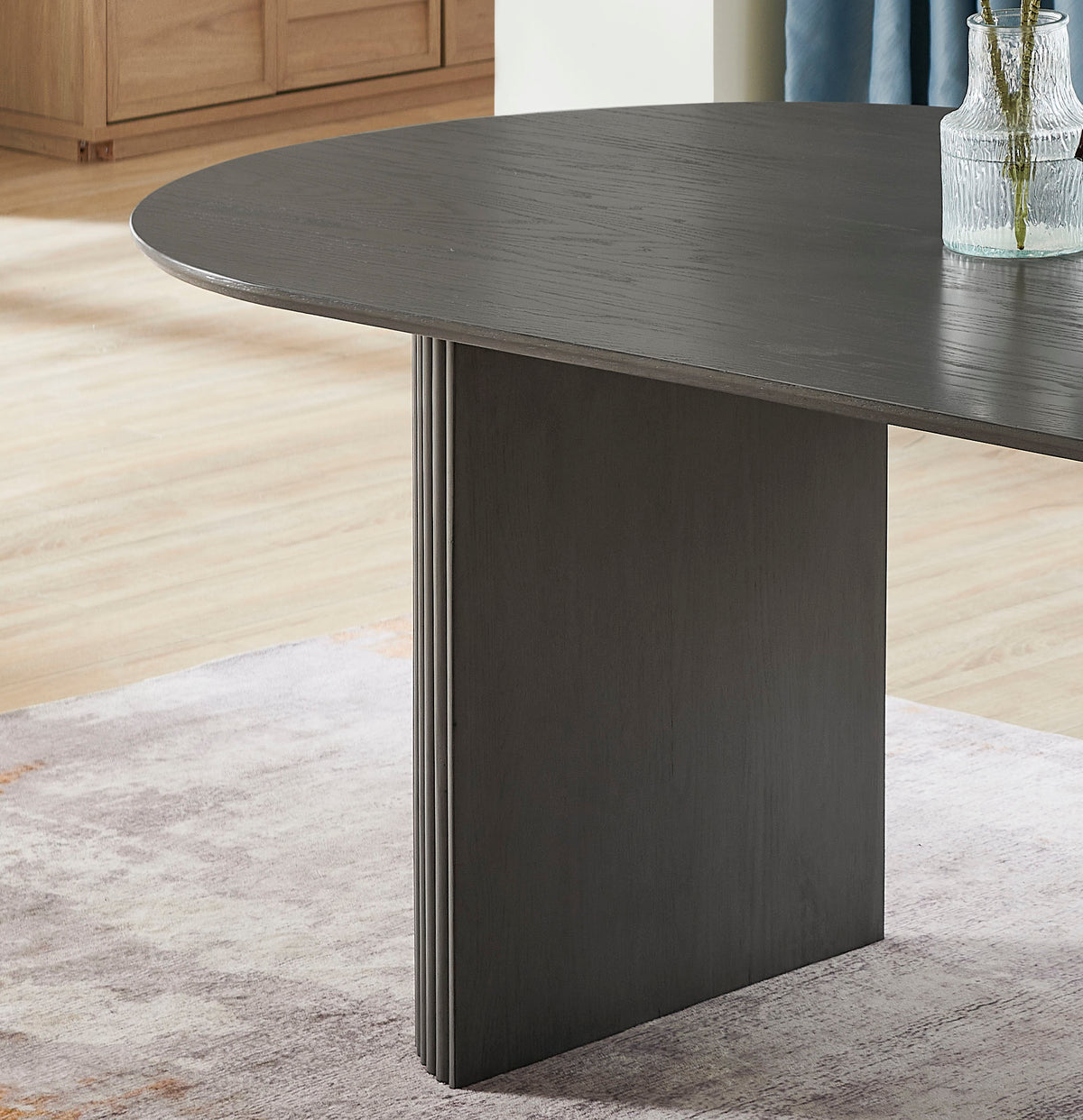 Valencia Gray 80" Oval Dining Table