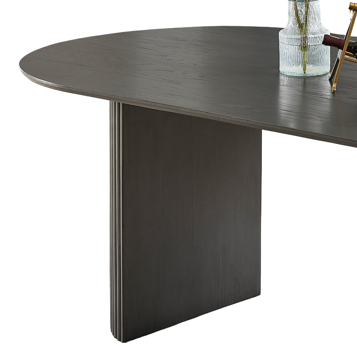 Valencia Gray/Dark Gray 80" 7-Piece Oval Dining Set